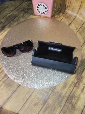 Vintage DG Black Eyewear  And Case with Gold Logo.